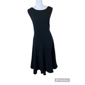 Ashley Stewart Black Sleeveless Dress Sz 22/24 Fit Flare Knee Length Classic N3